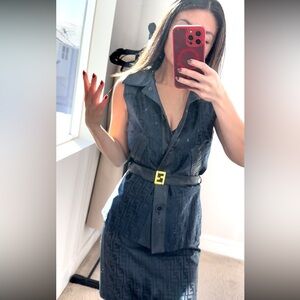 Vintage Fendi 2 piece.Top/vest w/ pencil skirt